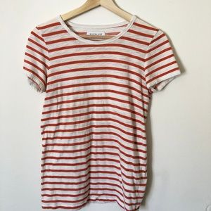 EVERLANE RED AND WHITE STRIPED TEE